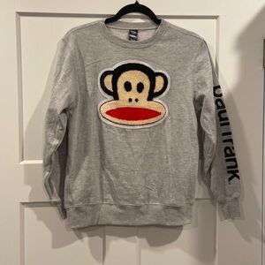 Juniors Size XS Paul Frank Julius Sock Monkey Gray Sweatshirt Round Neck EUC